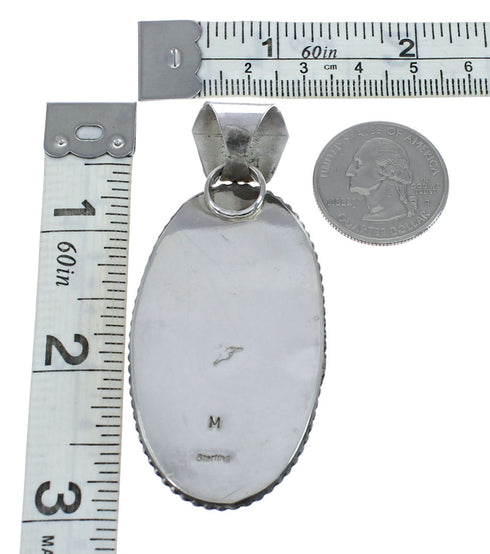 Navajo Wild Horse Turquoise And Authentic Sterling Silver Pendant AX129485